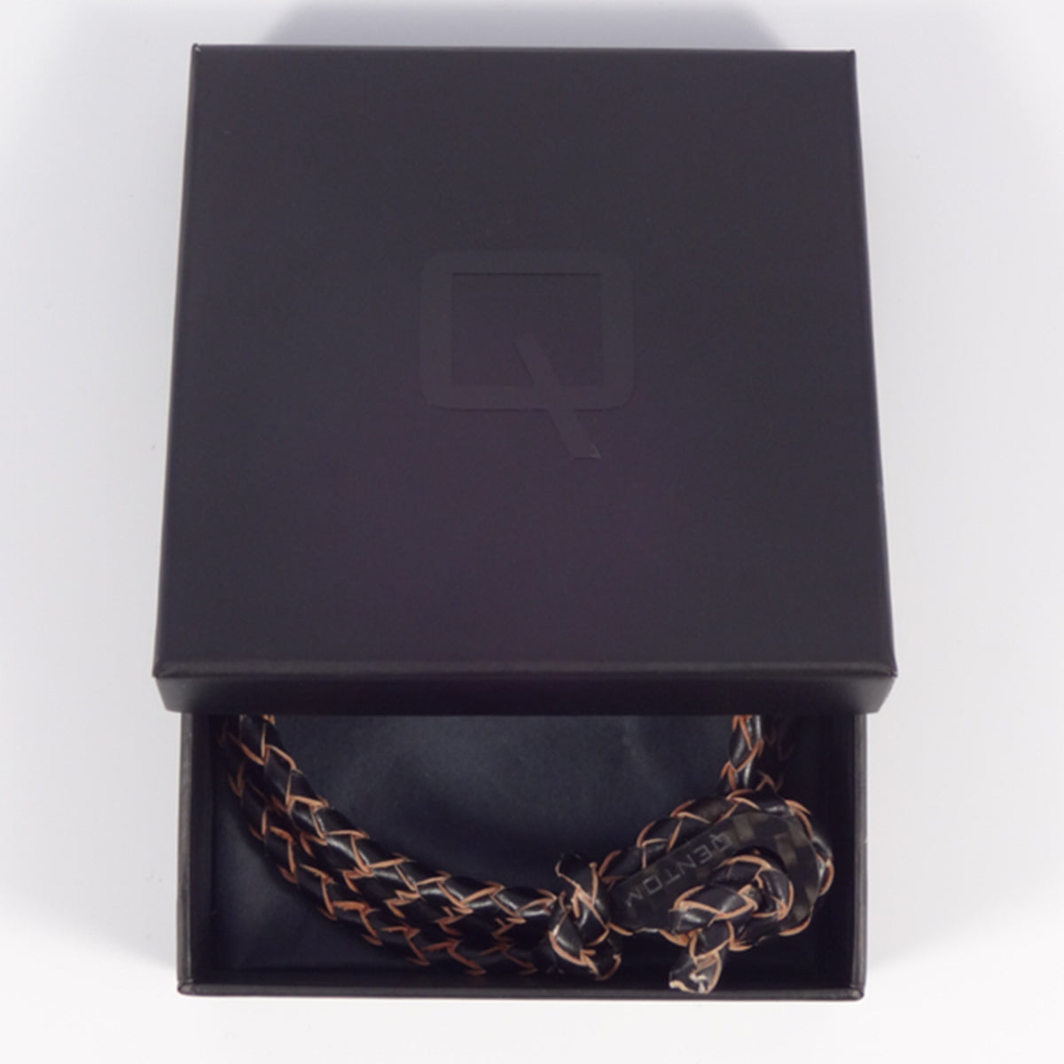 BERN | Leder geflochten Schwarz Naturkanten 3-fach