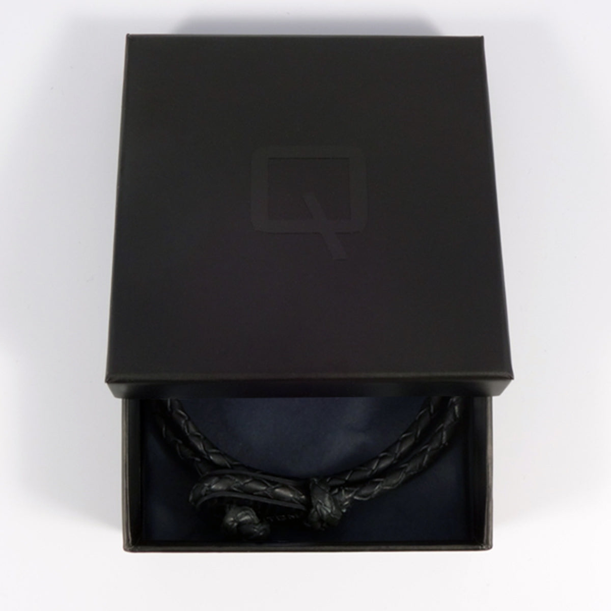 TOLEDO | Leder geflochten Schwarz Vintage 2-fach