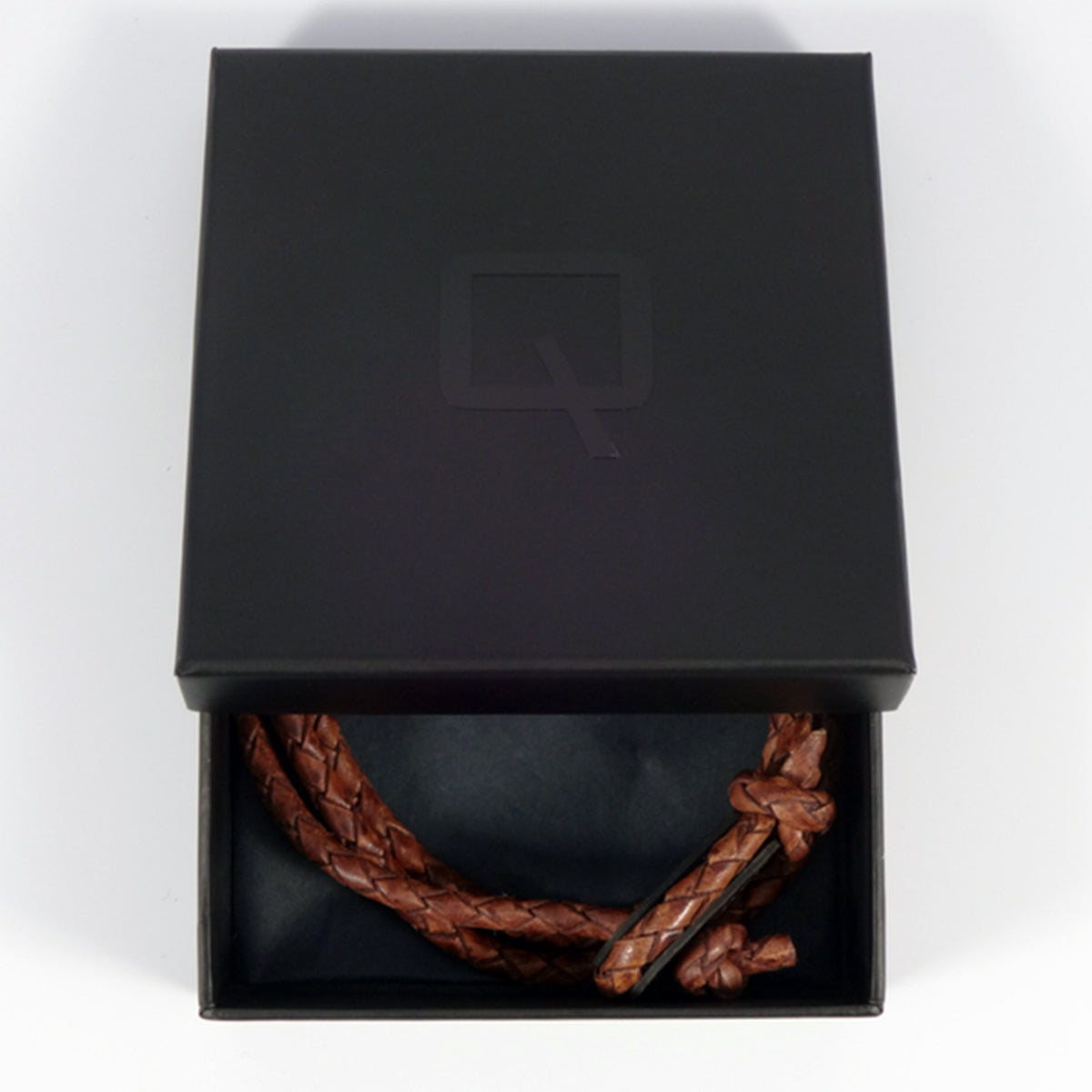 DRESDEN | Leder geflochten Braun meliert 3-fach